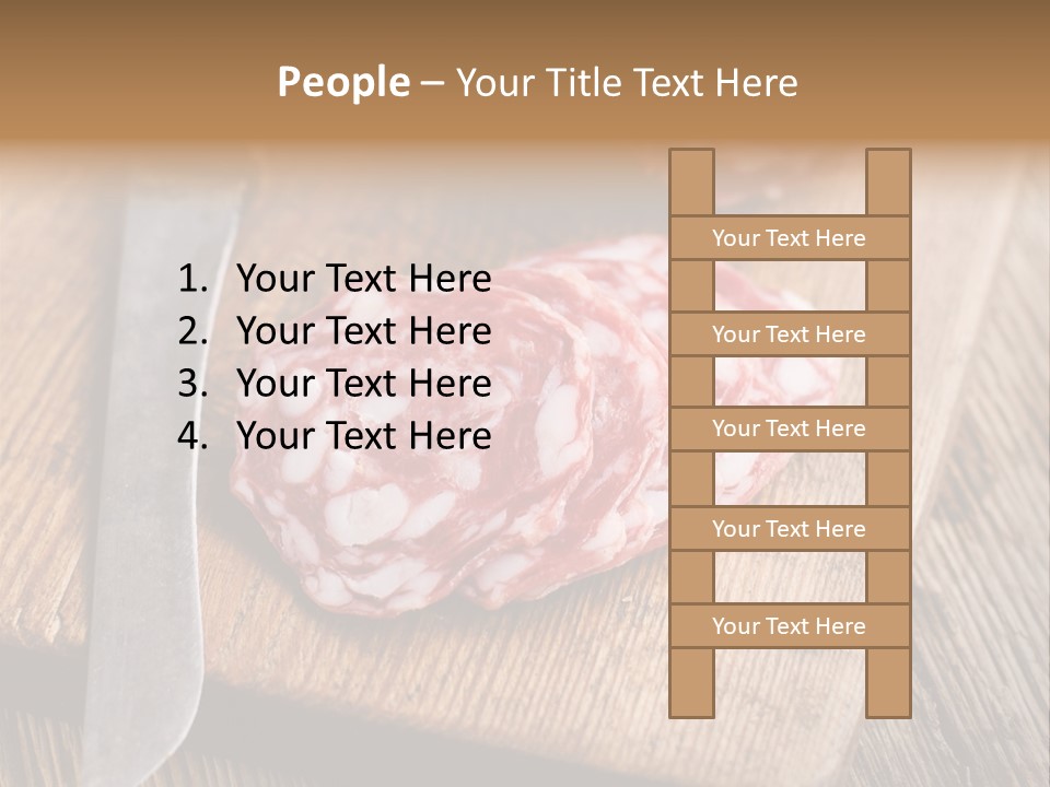 A Piece Of Raw Meat On A Cutting Board With A Knife PowerPoint Template