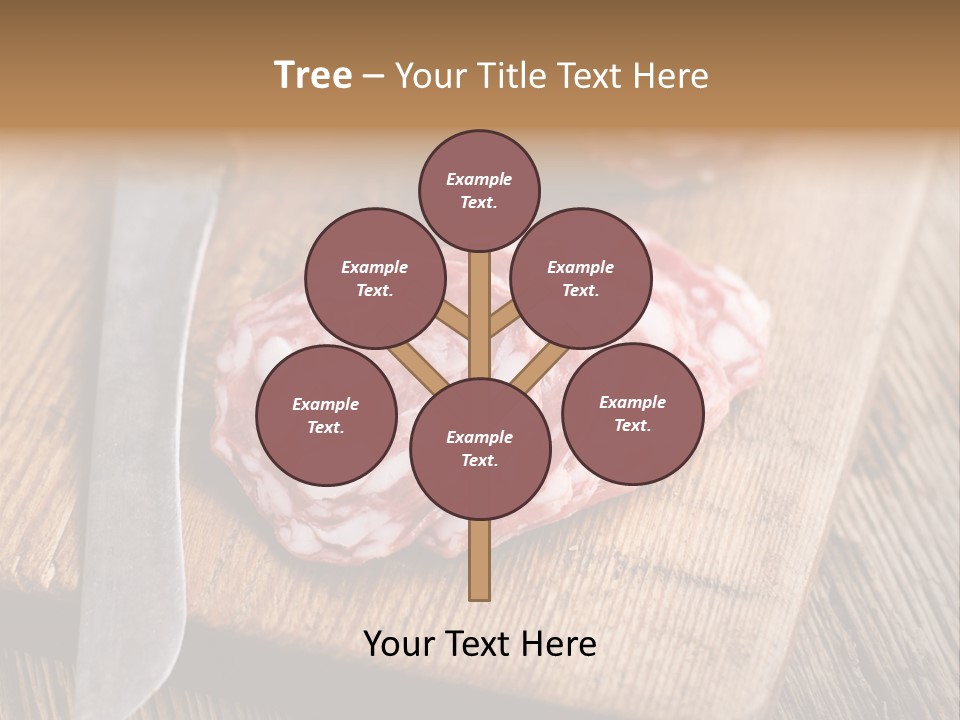 A Piece Of Raw Meat On A Cutting Board With A Knife PowerPoint Template