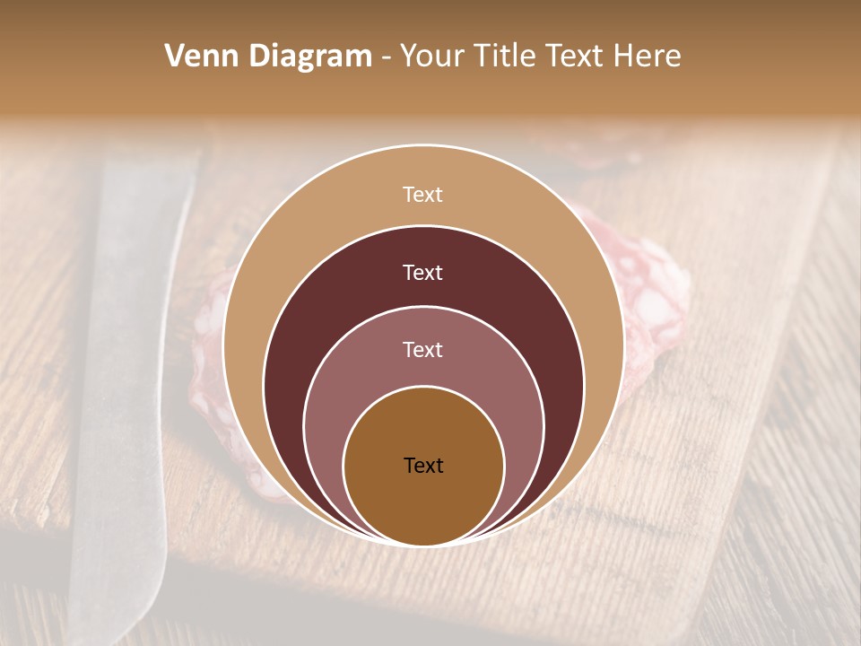 A Piece Of Raw Meat On A Cutting Board With A Knife PowerPoint Template