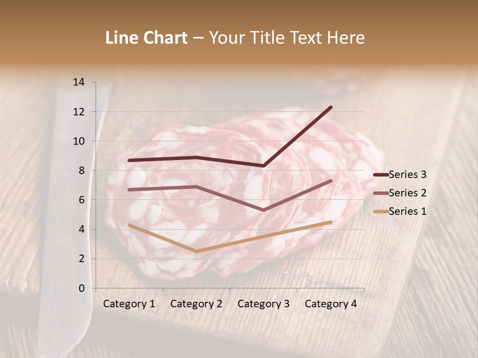 A Piece Of Raw Meat On A Cutting Board With A Knife PowerPoint Template