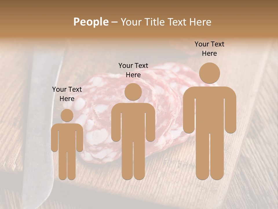 A Piece Of Raw Meat On A Cutting Board With A Knife PowerPoint Template