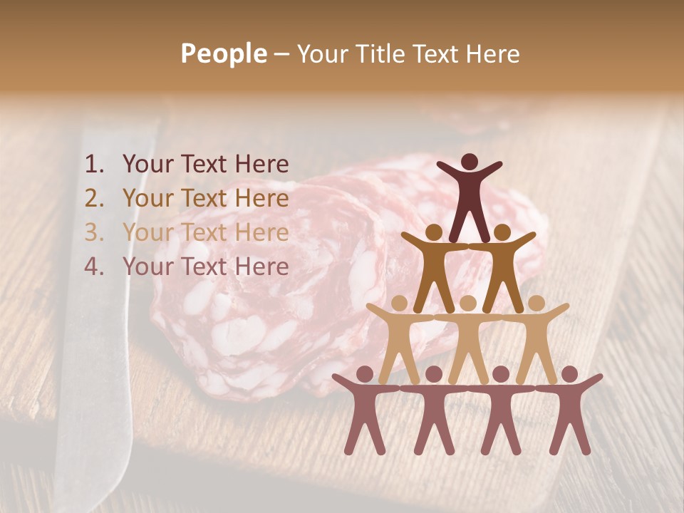 A Piece Of Raw Meat On A Cutting Board With A Knife PowerPoint Template