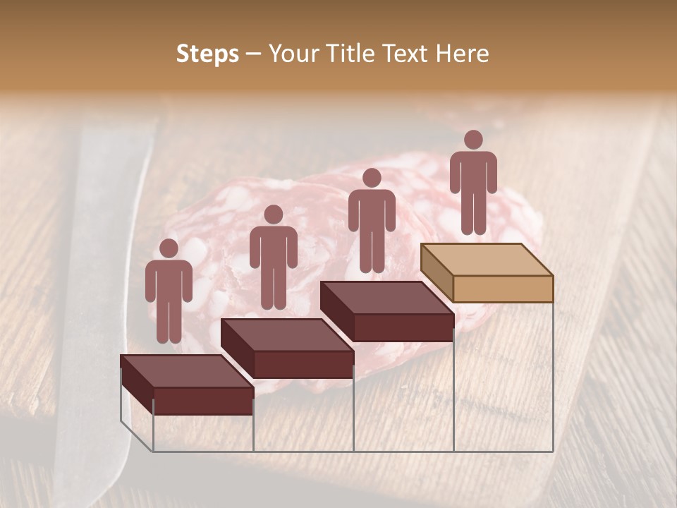 A Piece Of Raw Meat On A Cutting Board With A Knife PowerPoint Template