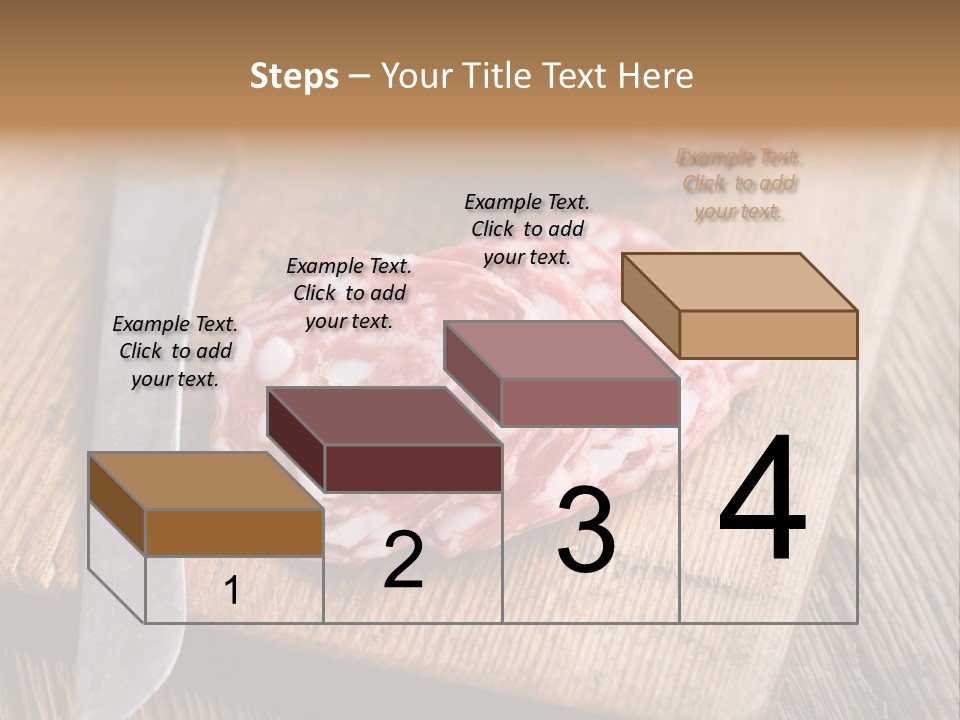 A Piece Of Raw Meat On A Cutting Board With A Knife PowerPoint Template