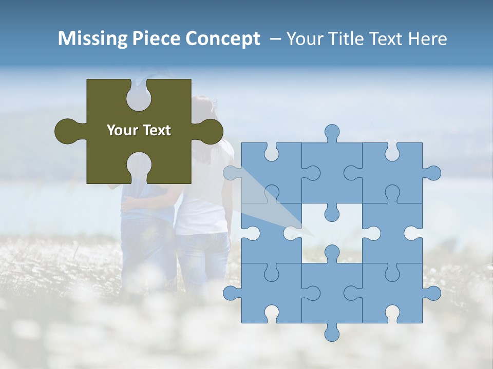 Field Laughing Woman PowerPoint Template