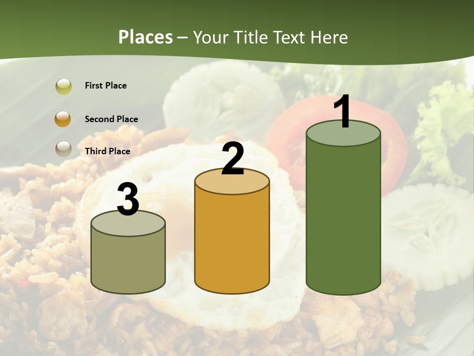 A Plate Of Food With A Fried Egg On Top Of Rice PowerPoint Template