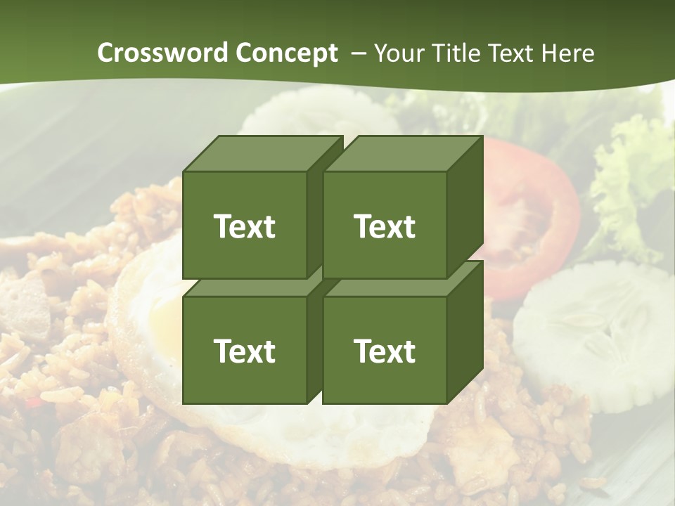 A Plate Of Food With A Fried Egg On Top Of Rice PowerPoint Template