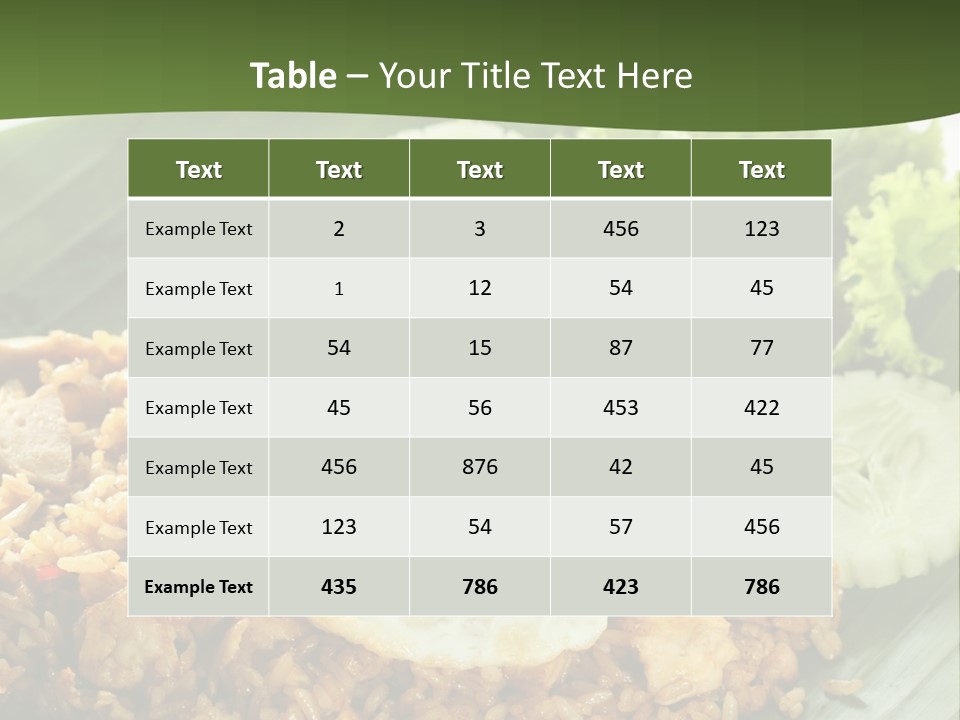 A Plate Of Food With A Fried Egg On Top Of Rice PowerPoint Template