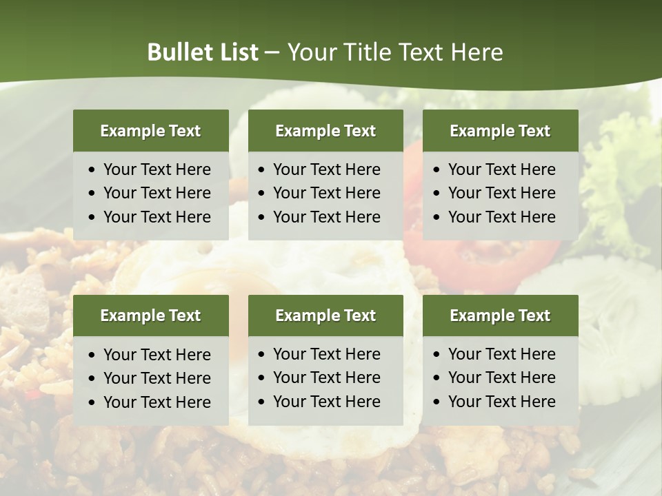 A Plate Of Food With A Fried Egg On Top Of Rice PowerPoint Template