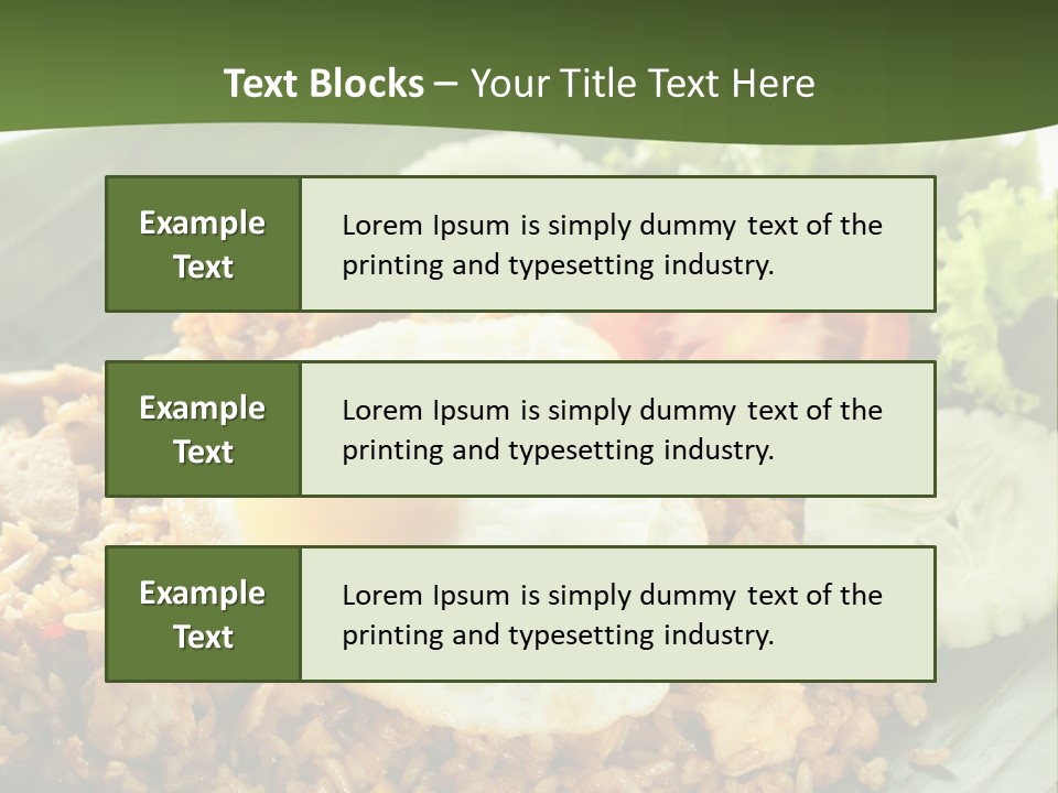 A Plate Of Food With A Fried Egg On Top Of Rice PowerPoint Template