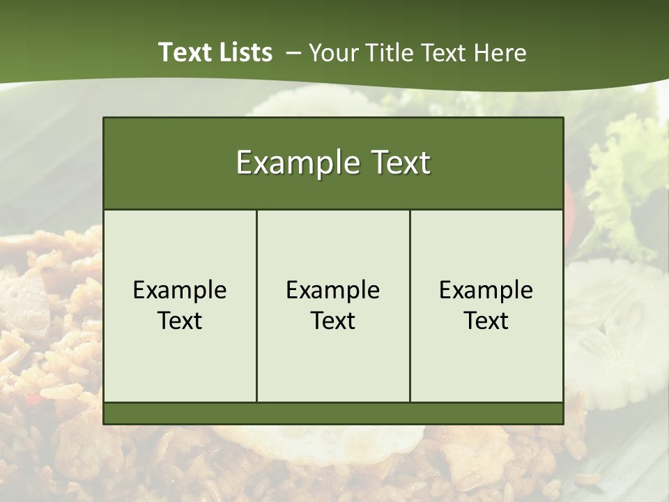 A Plate Of Food With A Fried Egg On Top Of Rice PowerPoint Template