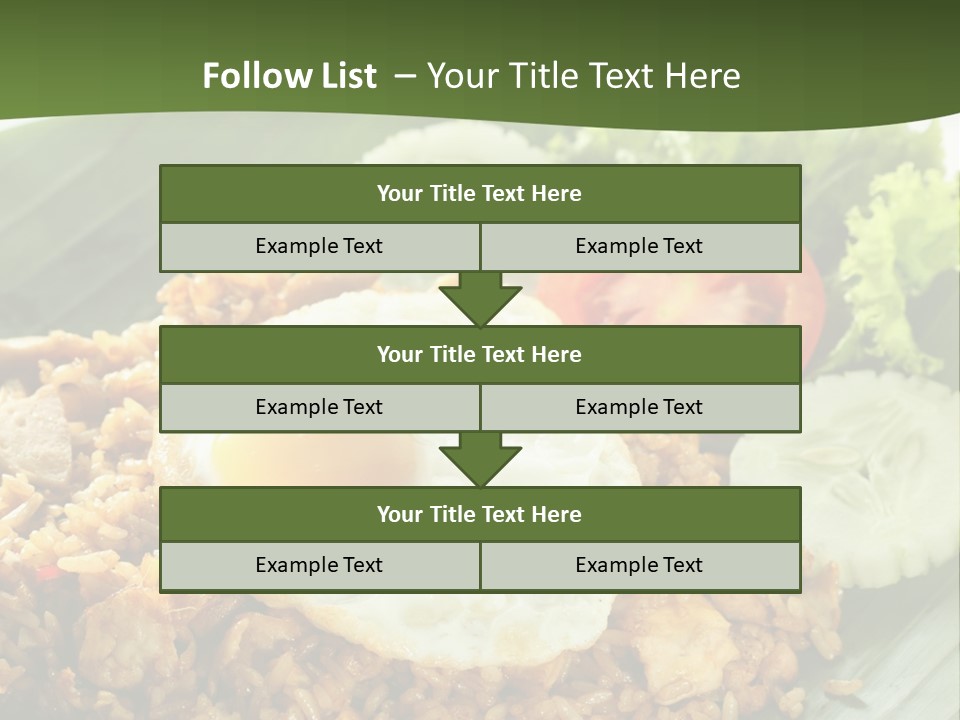 A Plate Of Food With A Fried Egg On Top Of Rice PowerPoint Template