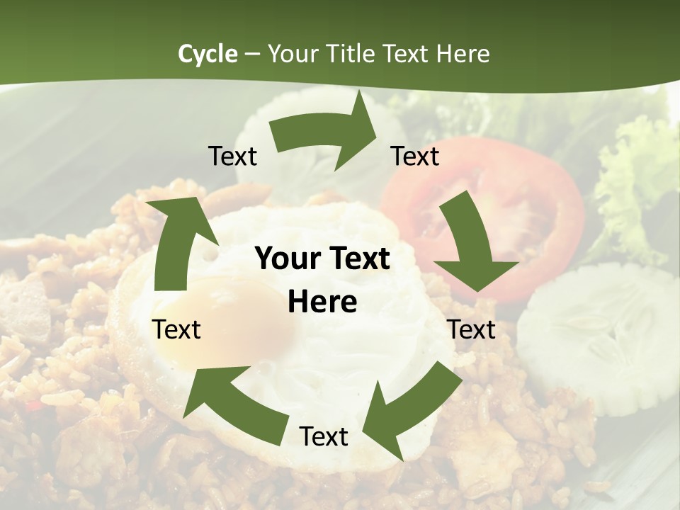 A Plate Of Food With A Fried Egg On Top Of Rice PowerPoint Template