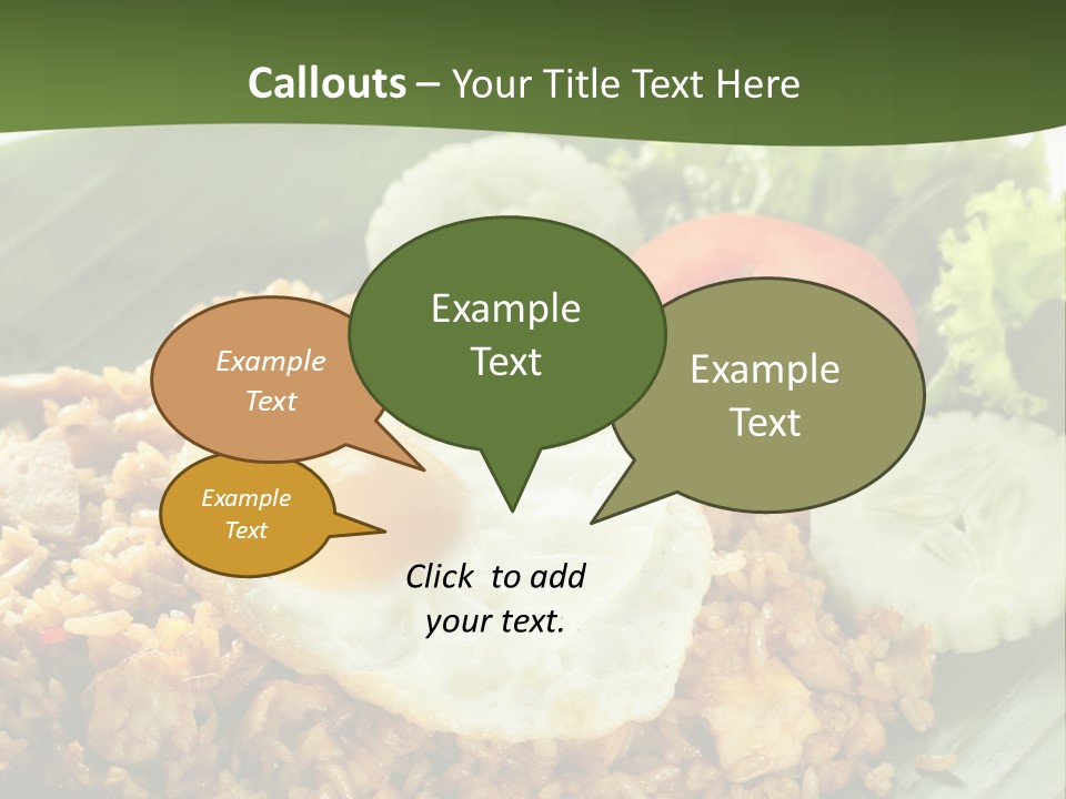 A Plate Of Food With A Fried Egg On Top Of Rice PowerPoint Template