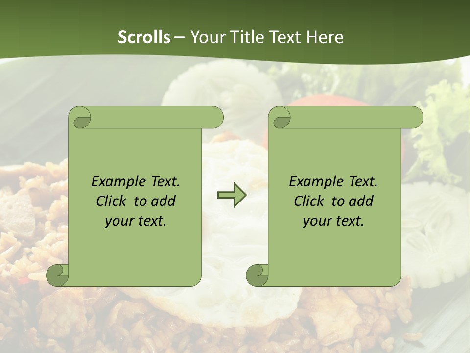 A Plate Of Food With A Fried Egg On Top Of Rice PowerPoint Template