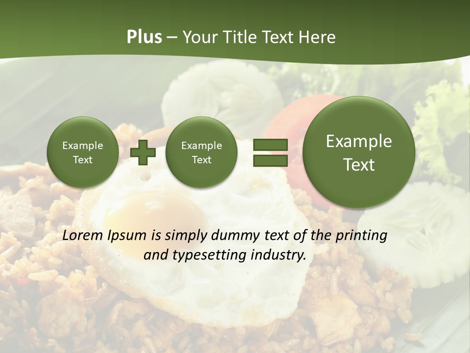 A Plate Of Food With A Fried Egg On Top Of Rice PowerPoint Template