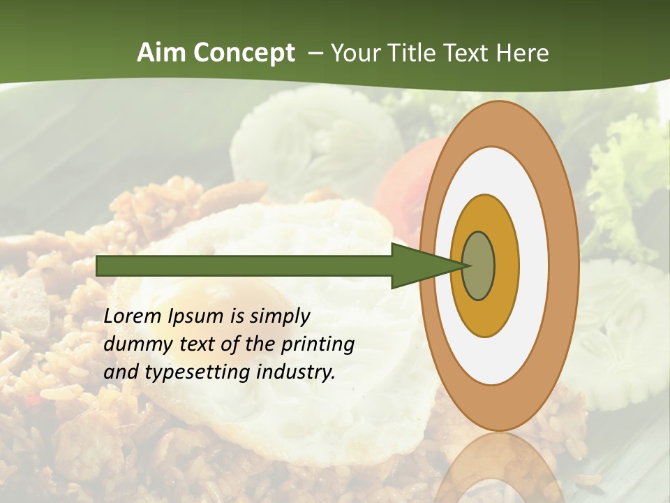 A Plate Of Food With A Fried Egg On Top Of Rice PowerPoint Template