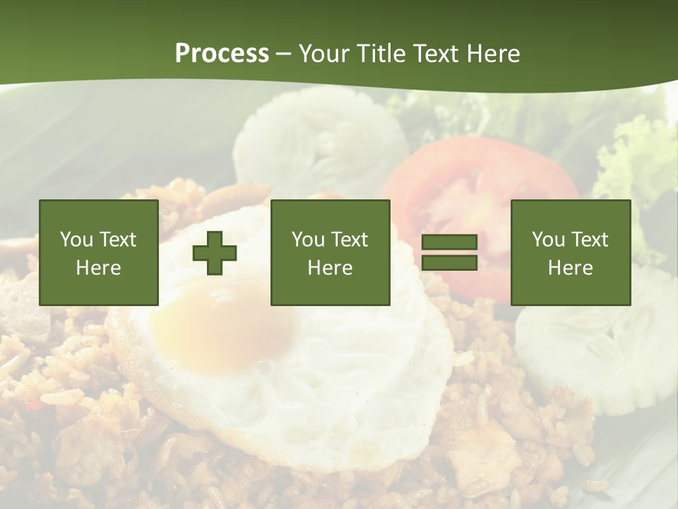 A Plate Of Food With A Fried Egg On Top Of Rice PowerPoint Template