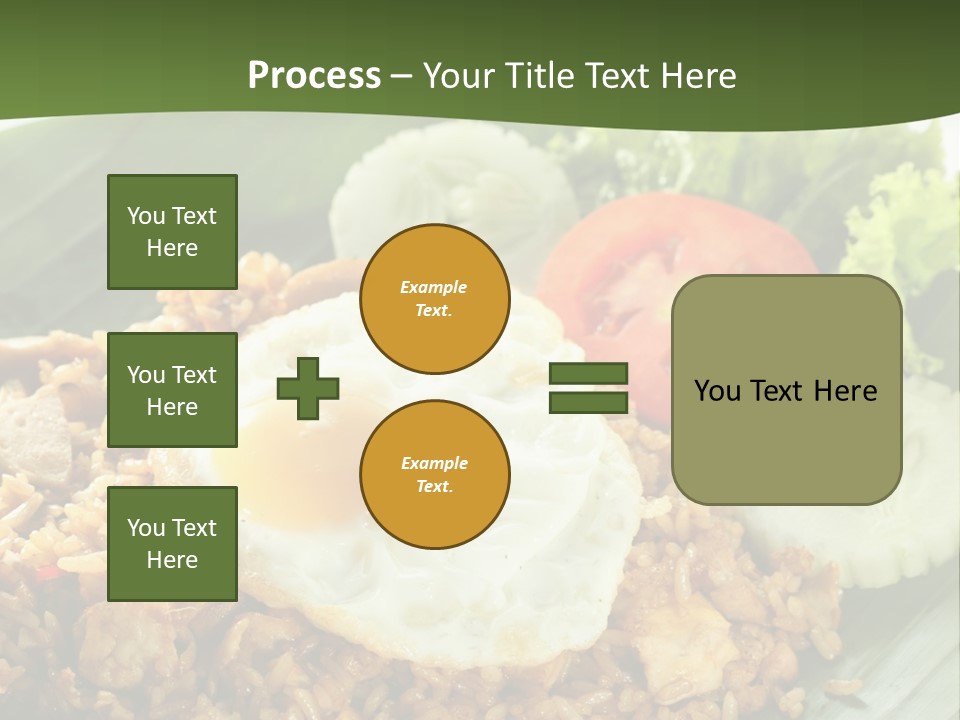A Plate Of Food With A Fried Egg On Top Of Rice PowerPoint Template