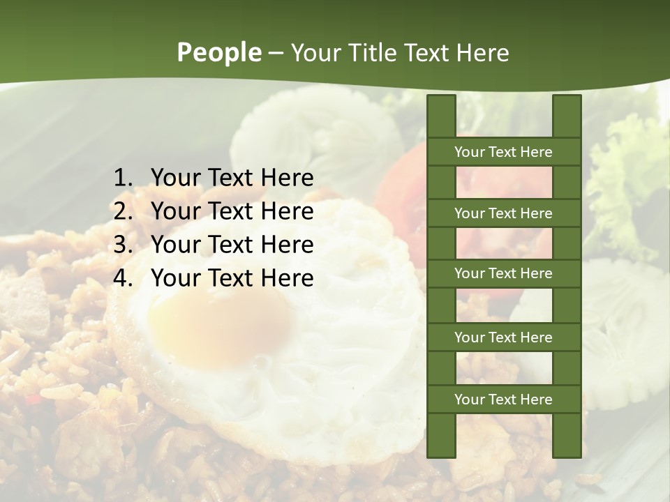 A Plate Of Food With A Fried Egg On Top Of Rice PowerPoint Template