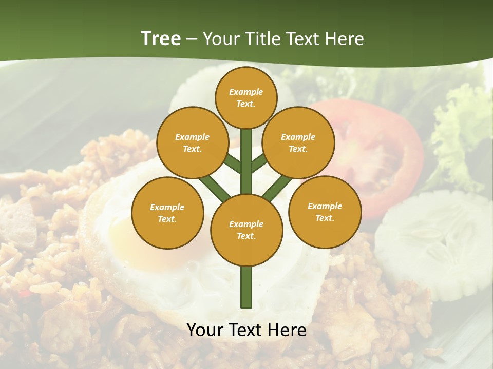 A Plate Of Food With A Fried Egg On Top Of Rice PowerPoint Template