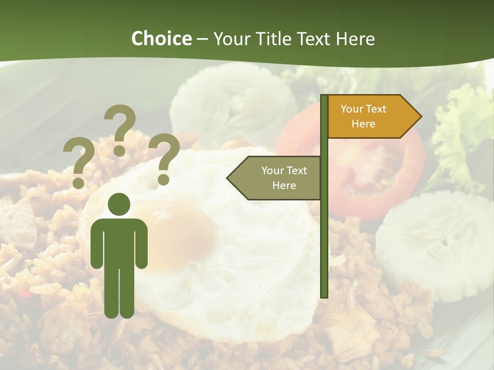 A Plate Of Food With A Fried Egg On Top Of Rice PowerPoint Template