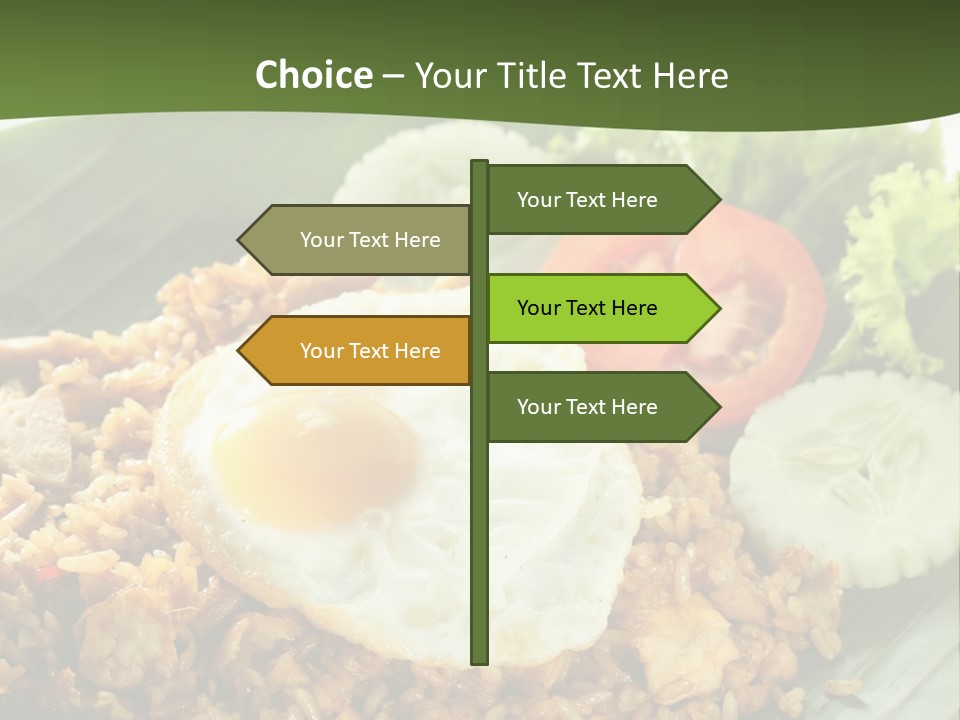 A Plate Of Food With A Fried Egg On Top Of Rice PowerPoint Template