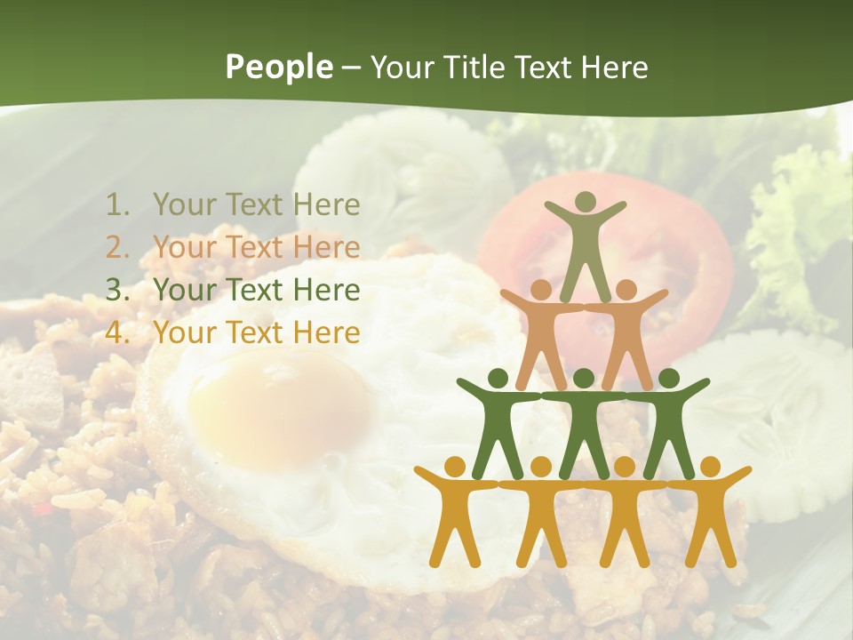 A Plate Of Food With A Fried Egg On Top Of Rice PowerPoint Template