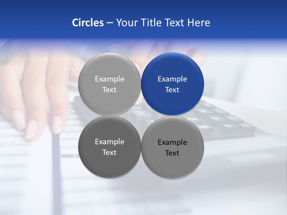 A Woman Is Using A Calculator And A Pen PowerPoint Template