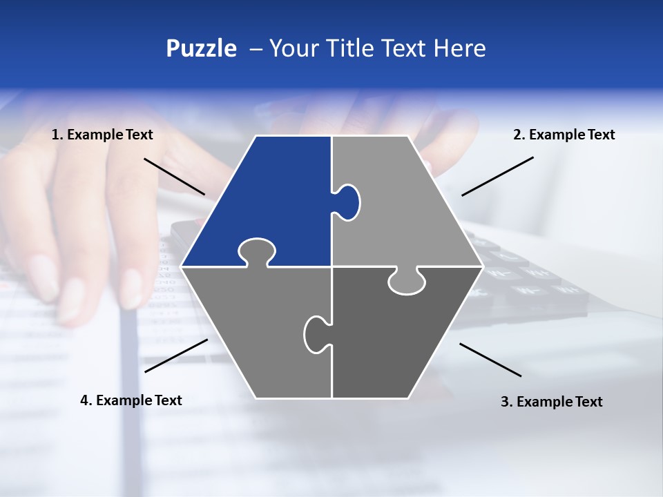 A Woman Is Using A Calculator And A Pen PowerPoint Template