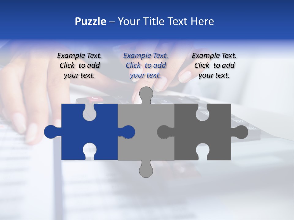 A Woman Is Using A Calculator And A Pen PowerPoint Template