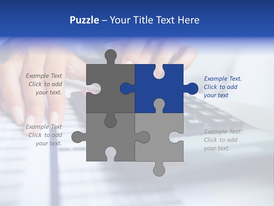 A Woman Is Using A Calculator And A Pen PowerPoint Template