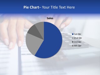 A Woman Is Using A Calculator And A Pen PowerPoint Template