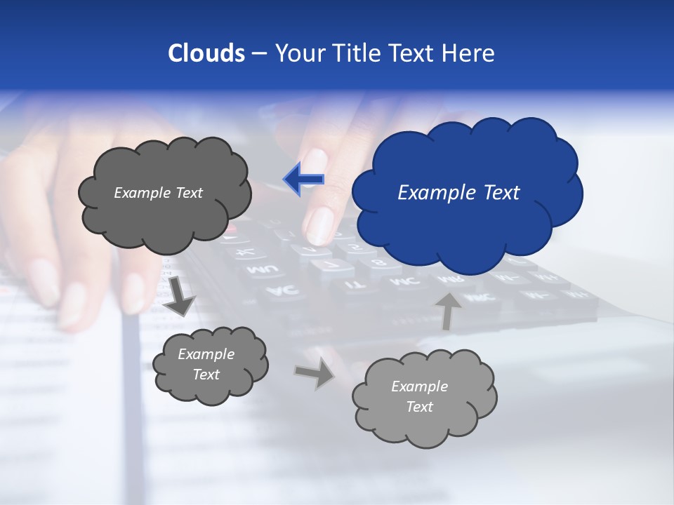 A Woman Is Using A Calculator And A Pen PowerPoint Template
