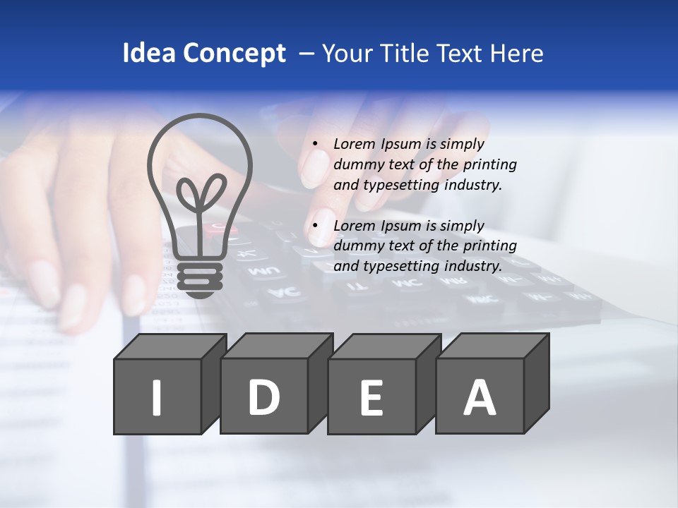 A Woman Is Using A Calculator And A Pen PowerPoint Template