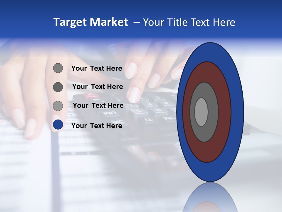 A Woman Is Using A Calculator And A Pen PowerPoint Template