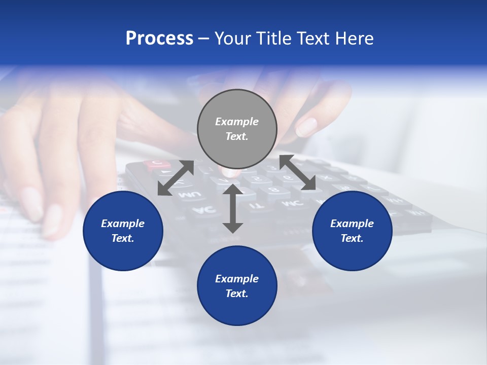 A Woman Is Using A Calculator And A Pen PowerPoint Template