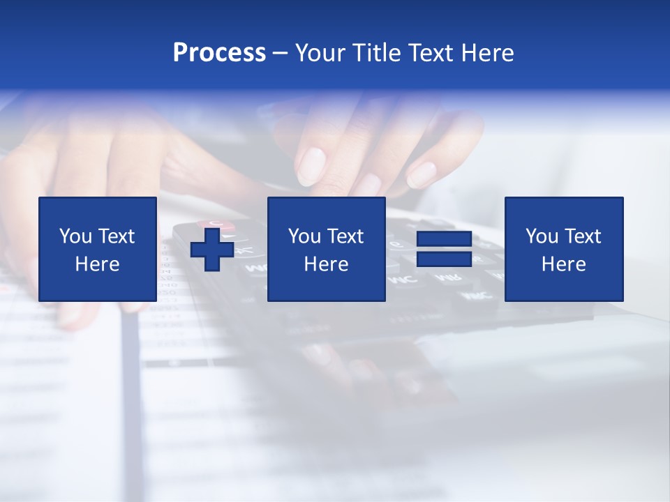 A Woman Is Using A Calculator And A Pen PowerPoint Template