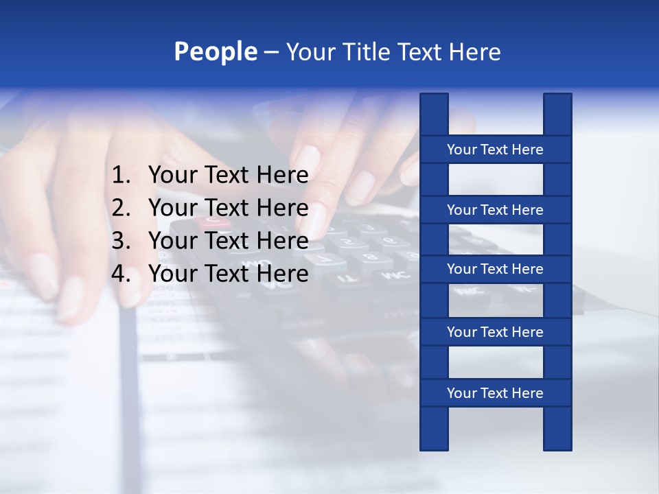 A Woman Is Using A Calculator And A Pen PowerPoint Template