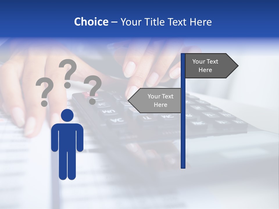 A Woman Is Using A Calculator And A Pen PowerPoint Template