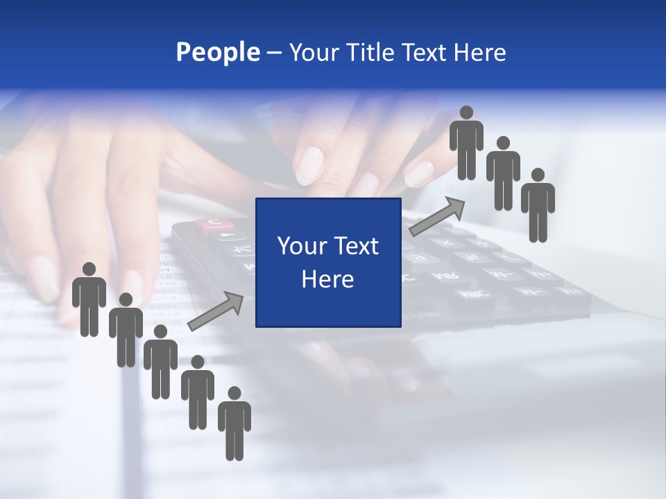 A Woman Is Using A Calculator And A Pen PowerPoint Template