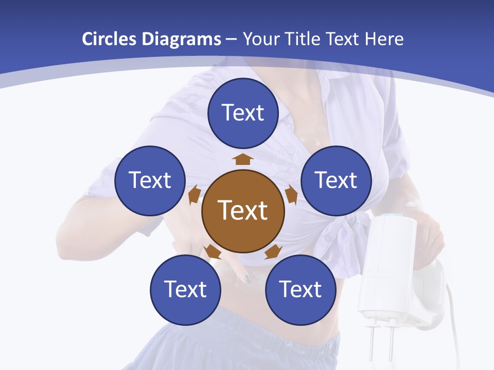 A Woman Mixing A Bowl With A Mixer PowerPoint Template