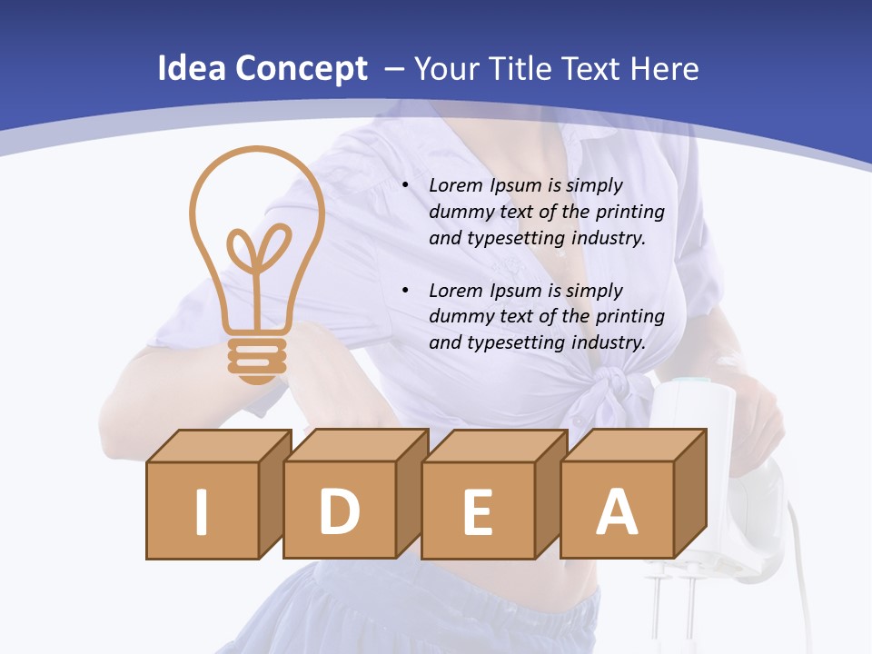 A Woman Mixing A Bowl With A Mixer PowerPoint Template