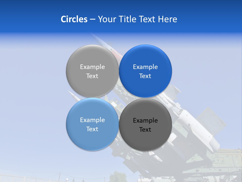 A Group Of Missiles On Display In Front Of A Blue Sky PowerPoint Template