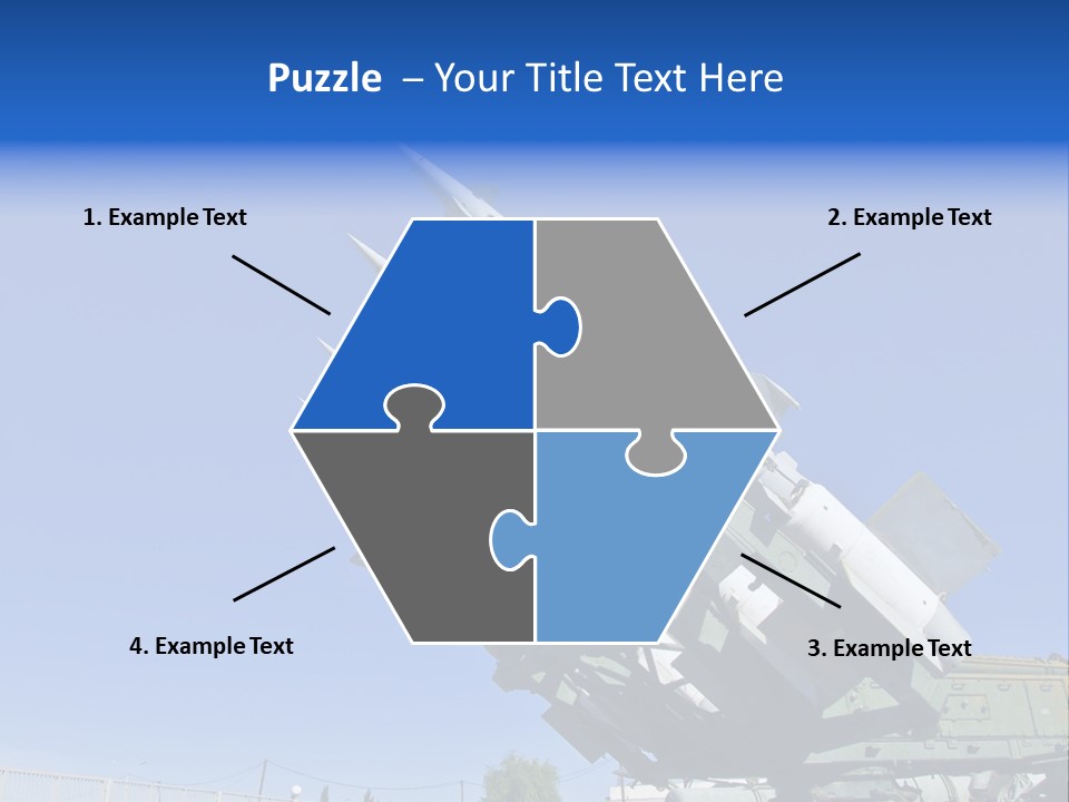 A Group Of Missiles On Display In Front Of A Blue Sky PowerPoint Template