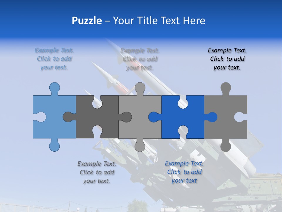 A Group Of Missiles On Display In Front Of A Blue Sky PowerPoint Template