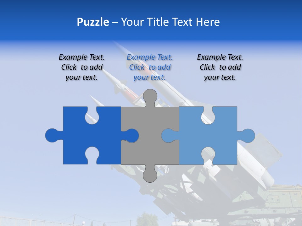 A Group Of Missiles On Display In Front Of A Blue Sky PowerPoint Template