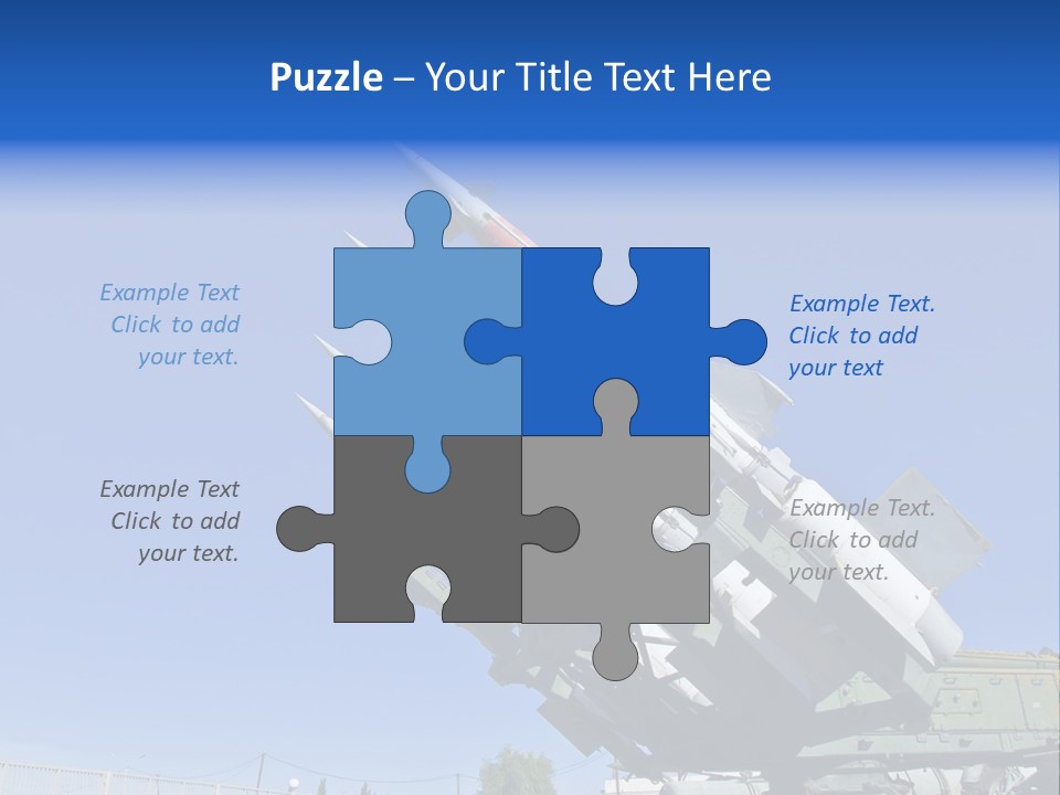 A Group Of Missiles On Display In Front Of A Blue Sky PowerPoint Template
