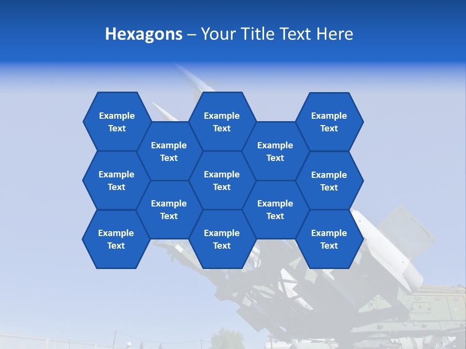 A Group Of Missiles On Display In Front Of A Blue Sky PowerPoint Template
