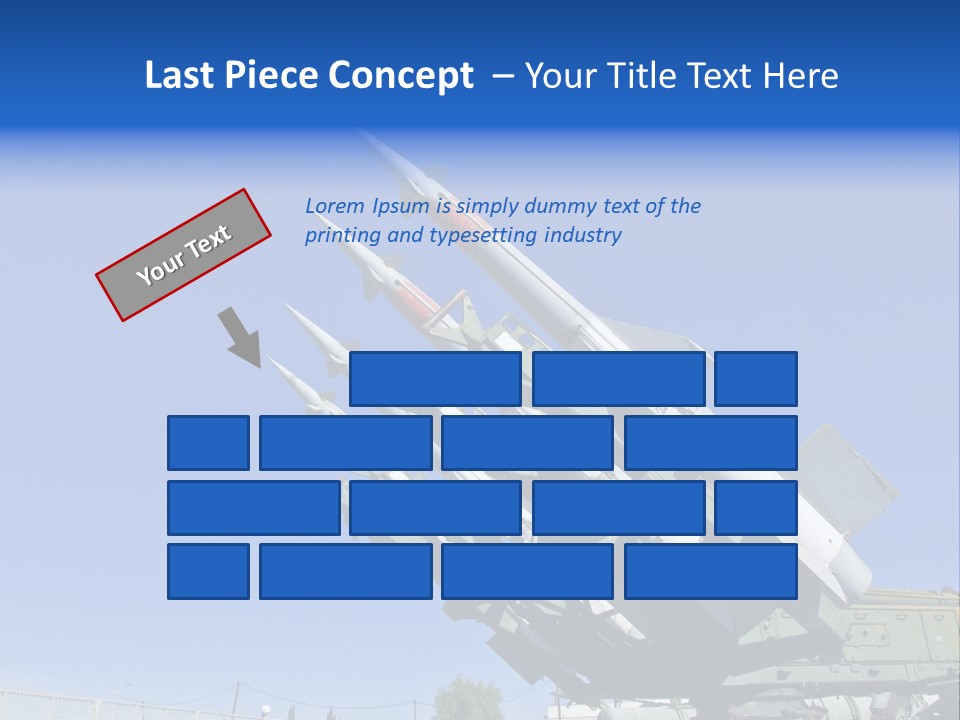A Group Of Missiles On Display In Front Of A Blue Sky PowerPoint Template